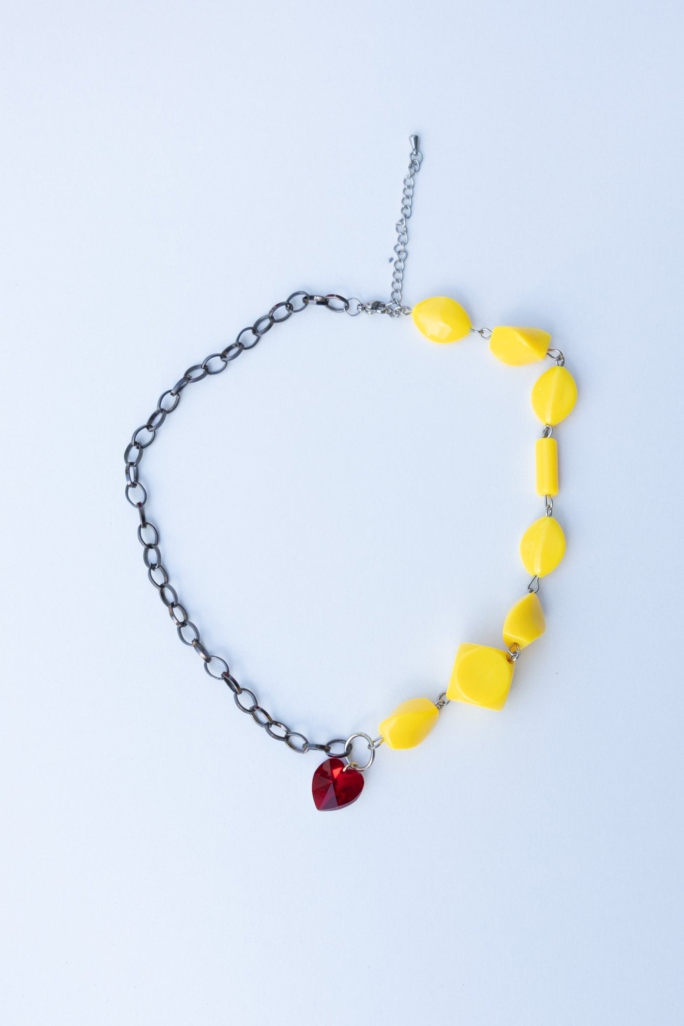 Collier Cœur grenat & jaune pop - Maison Zélie