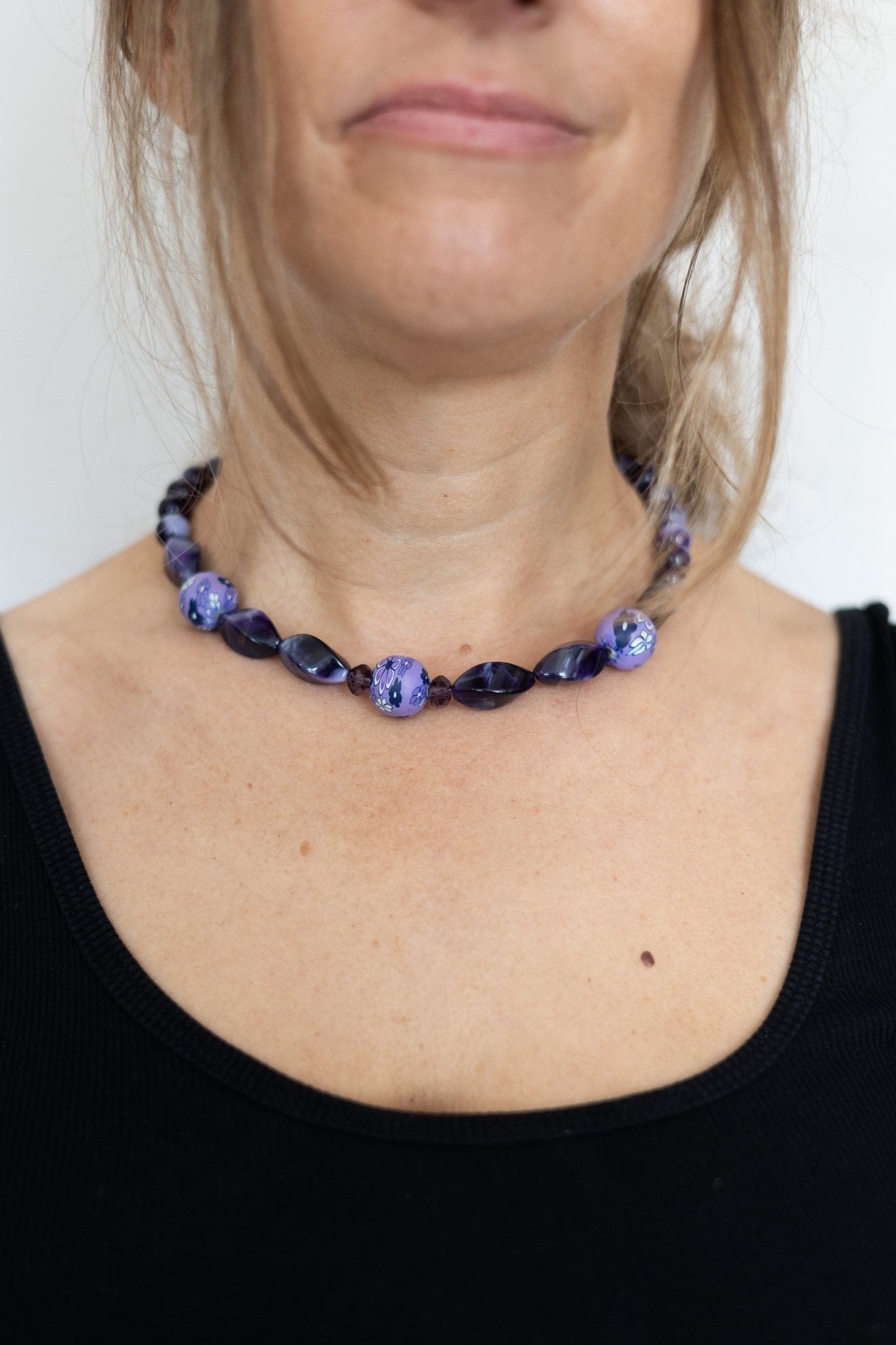 Collier en perles Violette Bohème - Maison Zélie