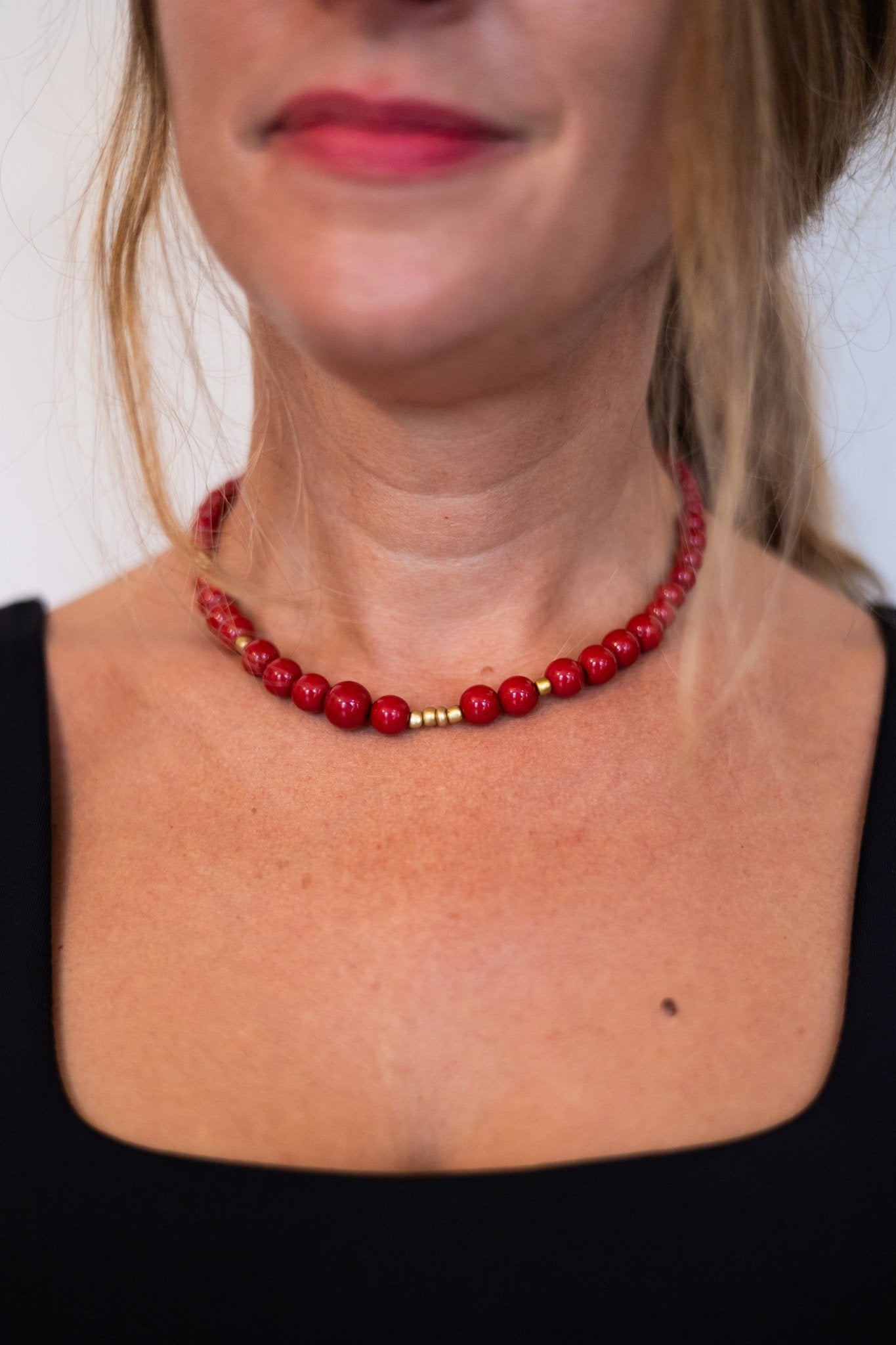 Collier perles Rouge Rubis - Maison Zélie