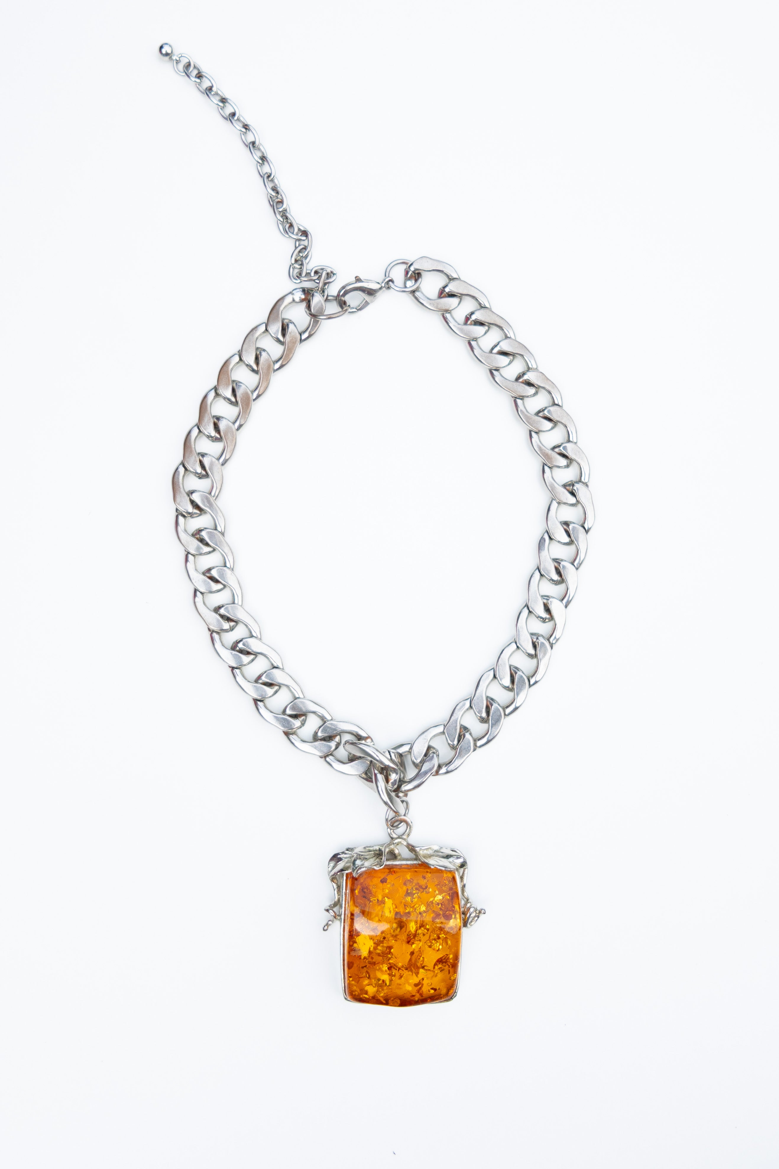 Collier upcyclé chaine Ambre Impérial