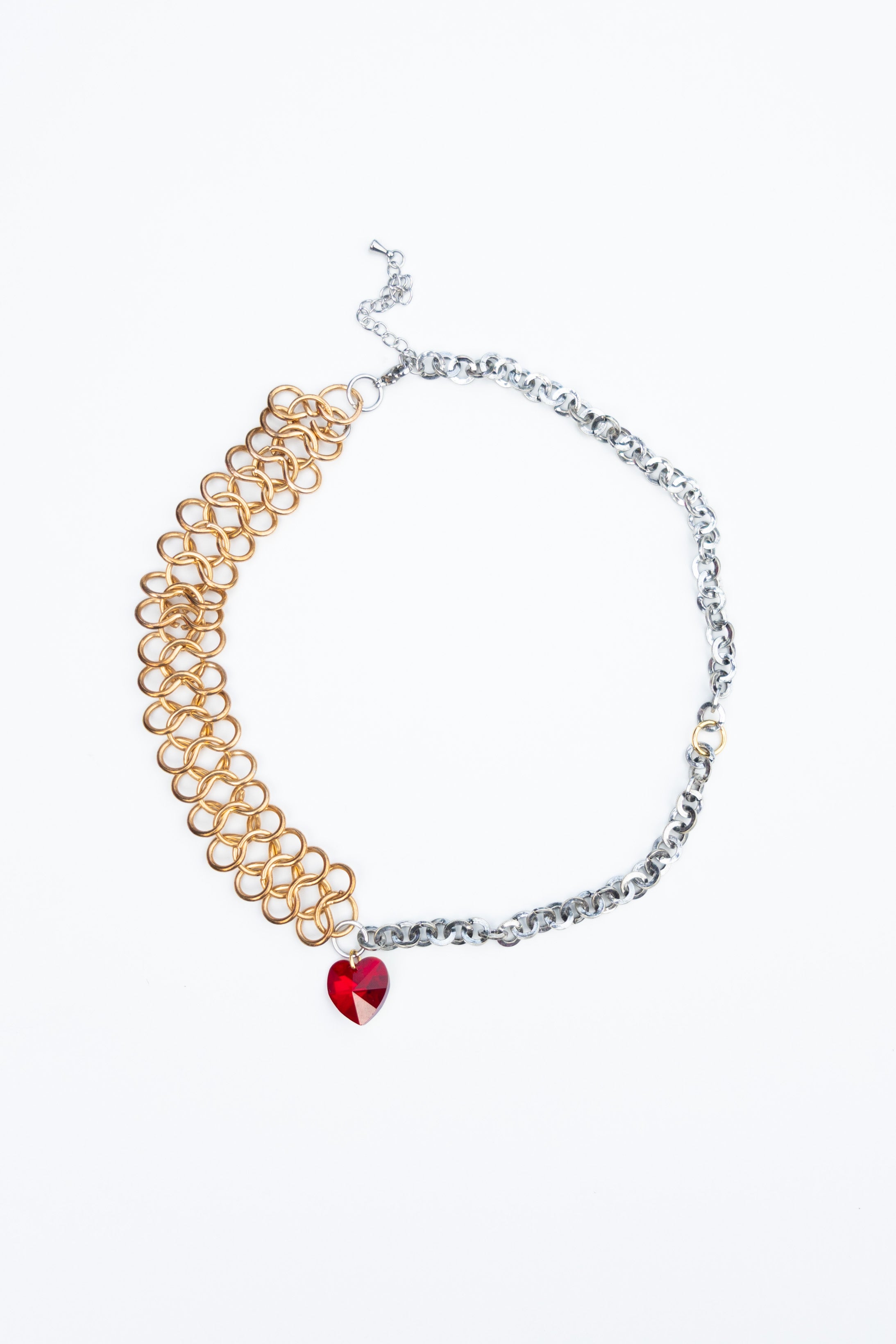 Collier upcyclé chaîne Amour Barbelé