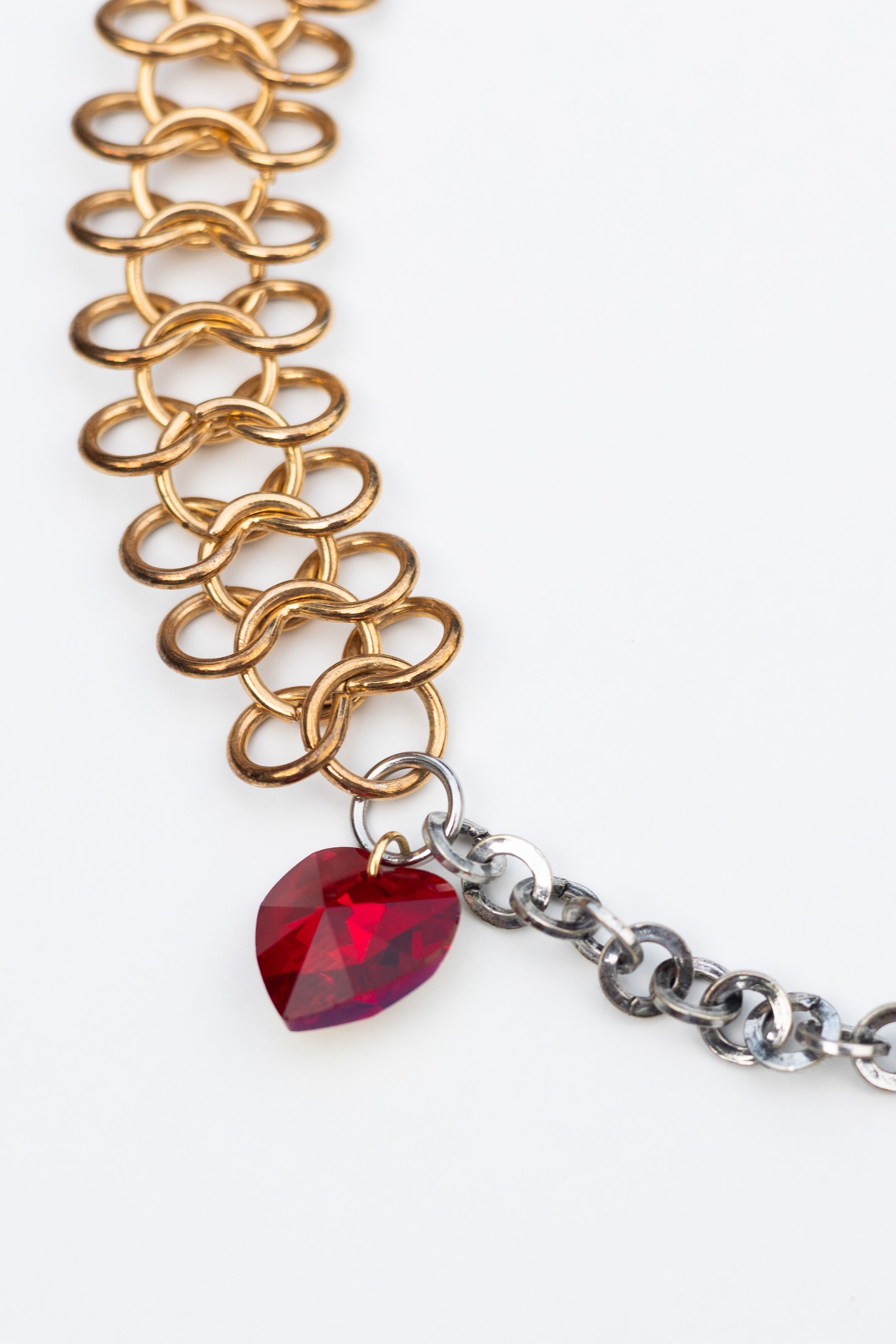 Collier upcyclé chaîne Amour Barbelé