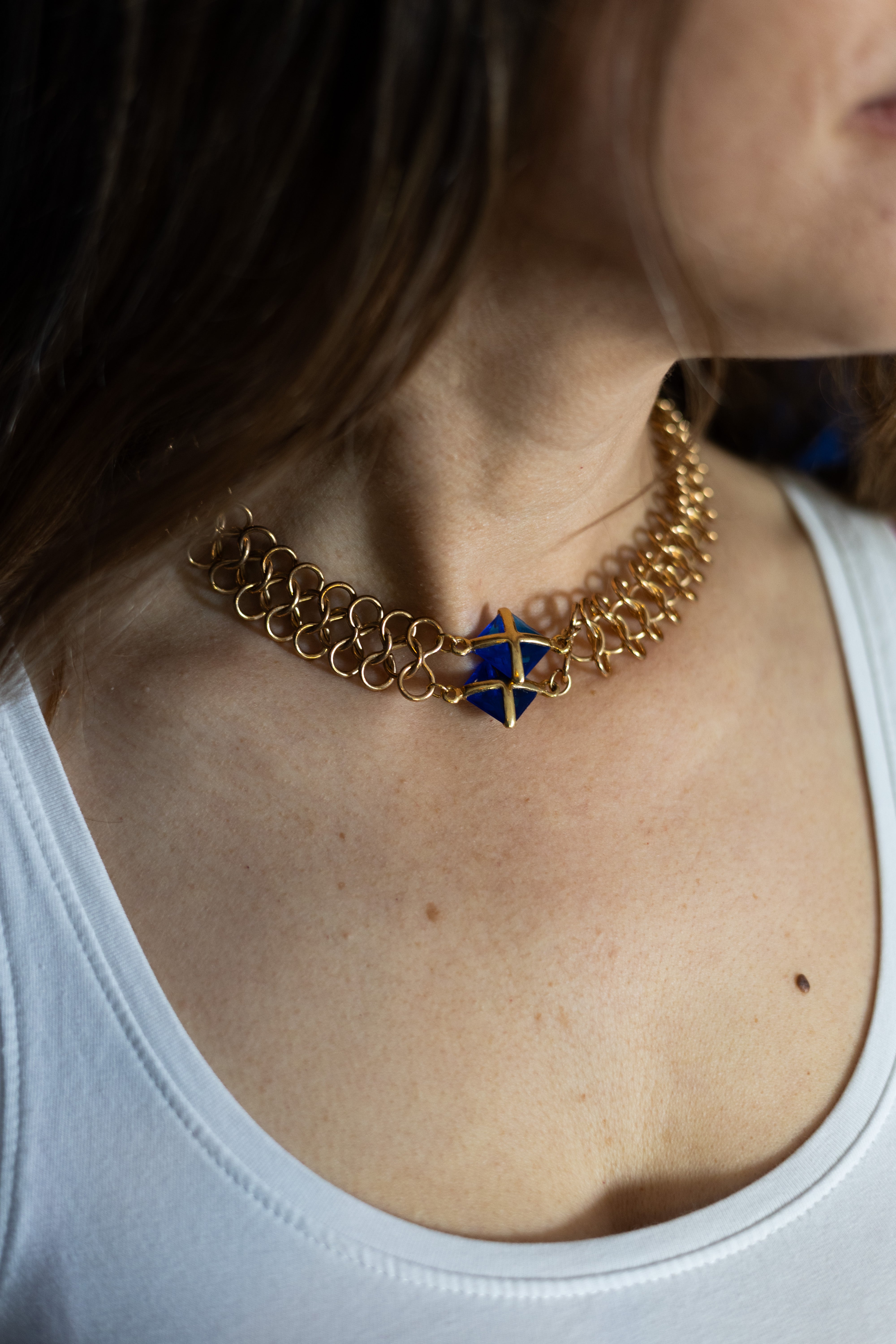 Collier upcyclé Pyramides d'Or