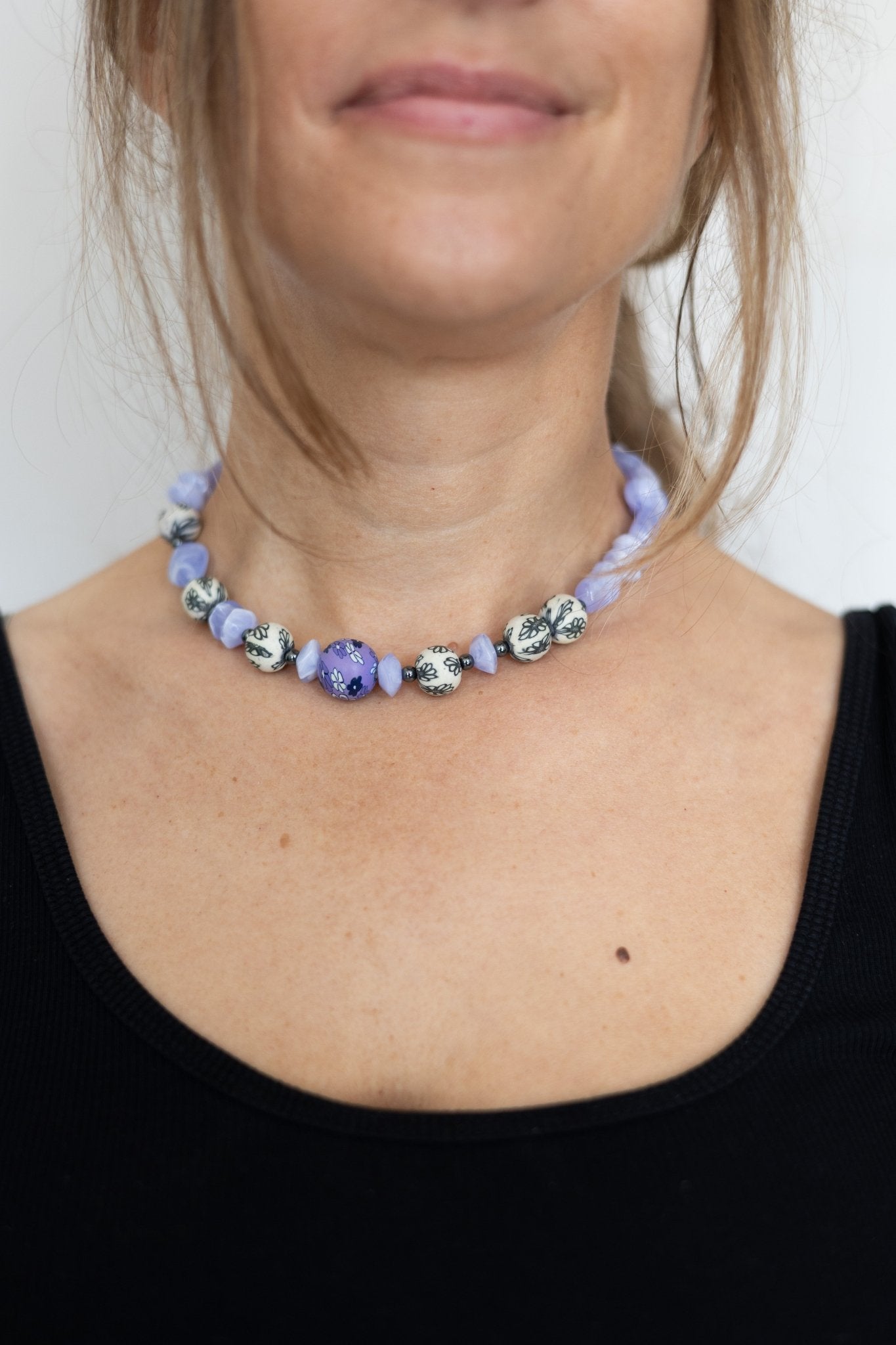 Collier en perles Lavande Fleurie - Maison Zélie