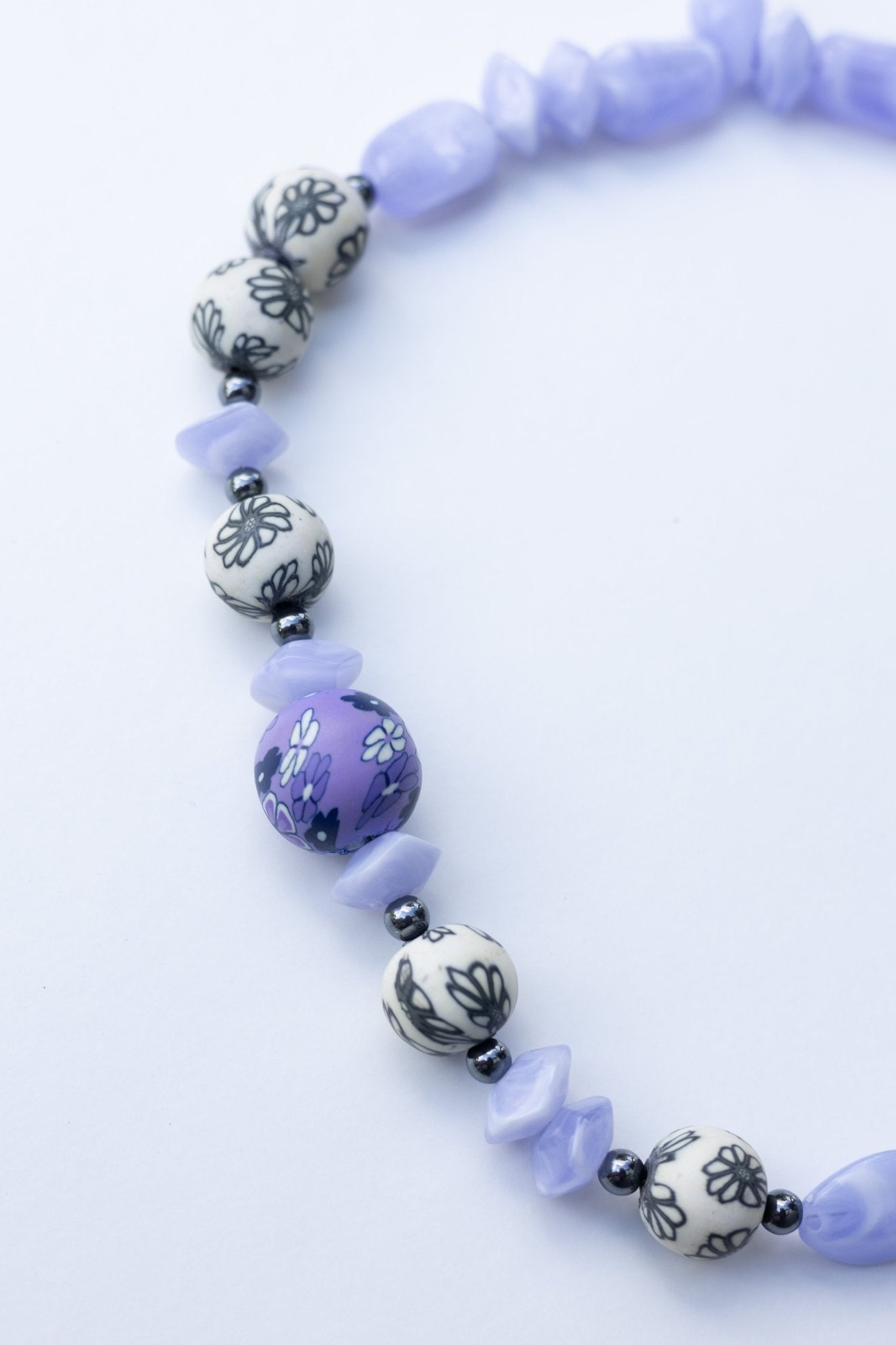 Collier en perles Lavande Fleurie - Maison Zélie