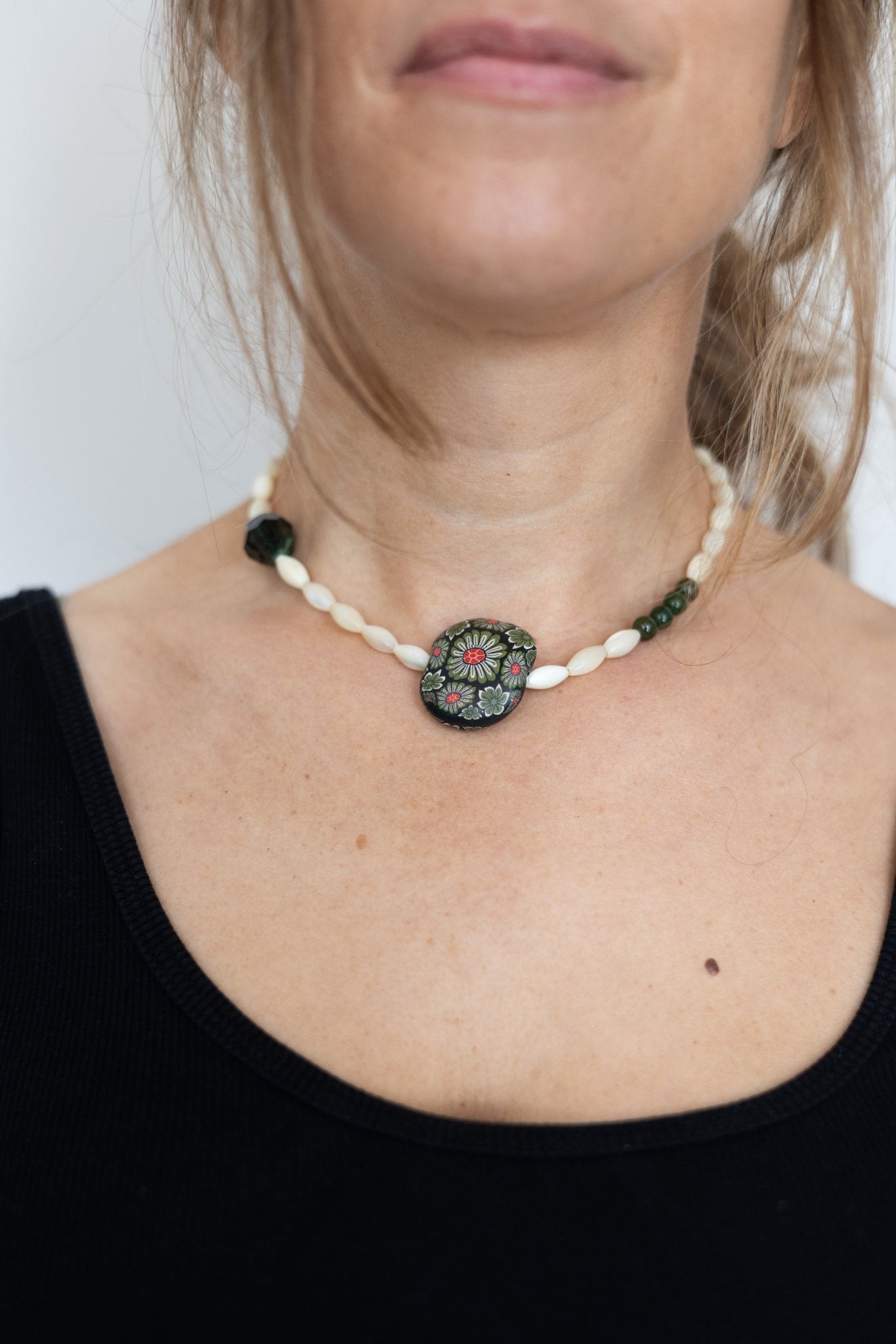 Collier en perles Marguerite Noire - Maison Zélie
