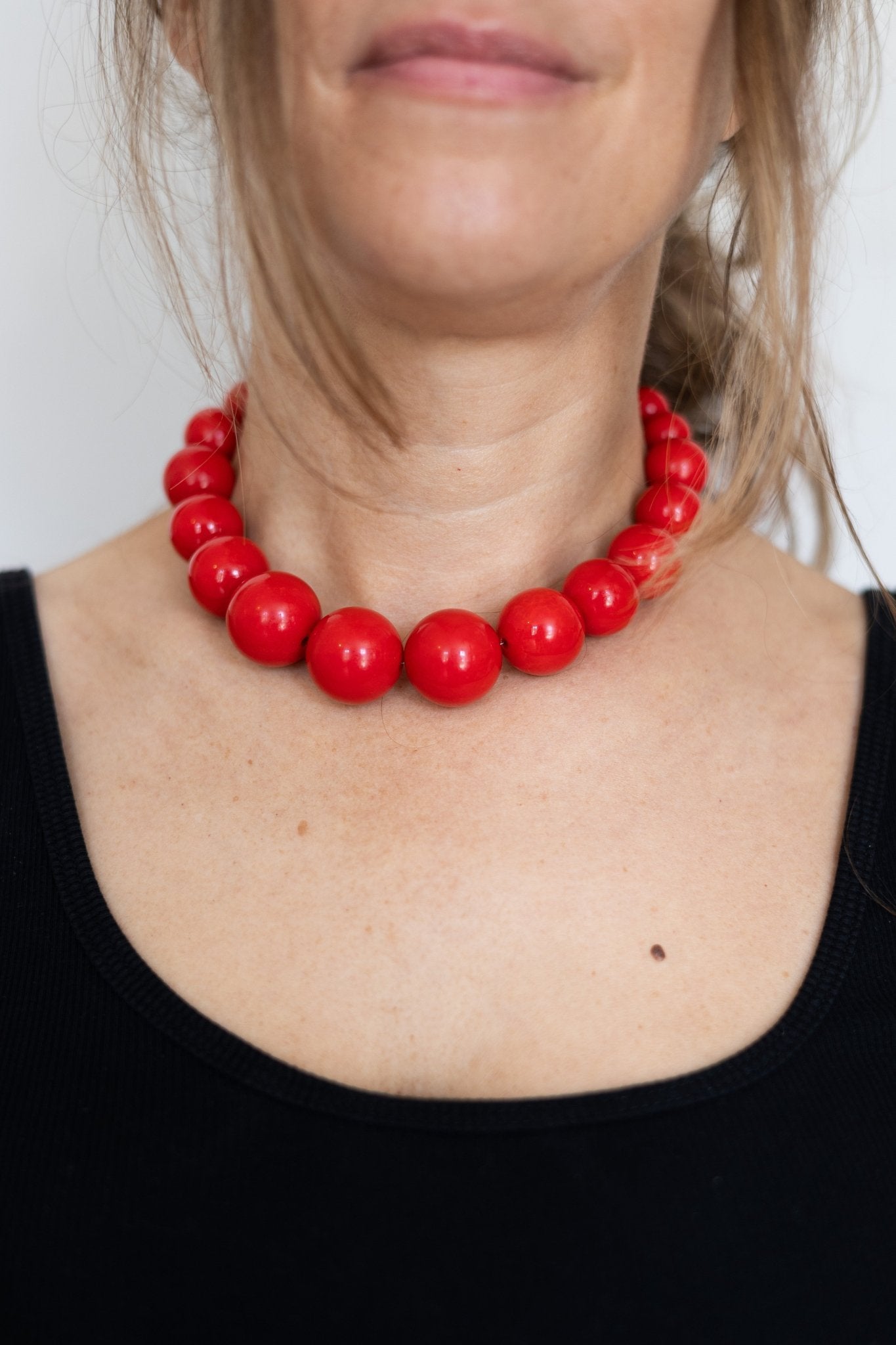 Collier en perles Rouge Pavot - Maison Zélie