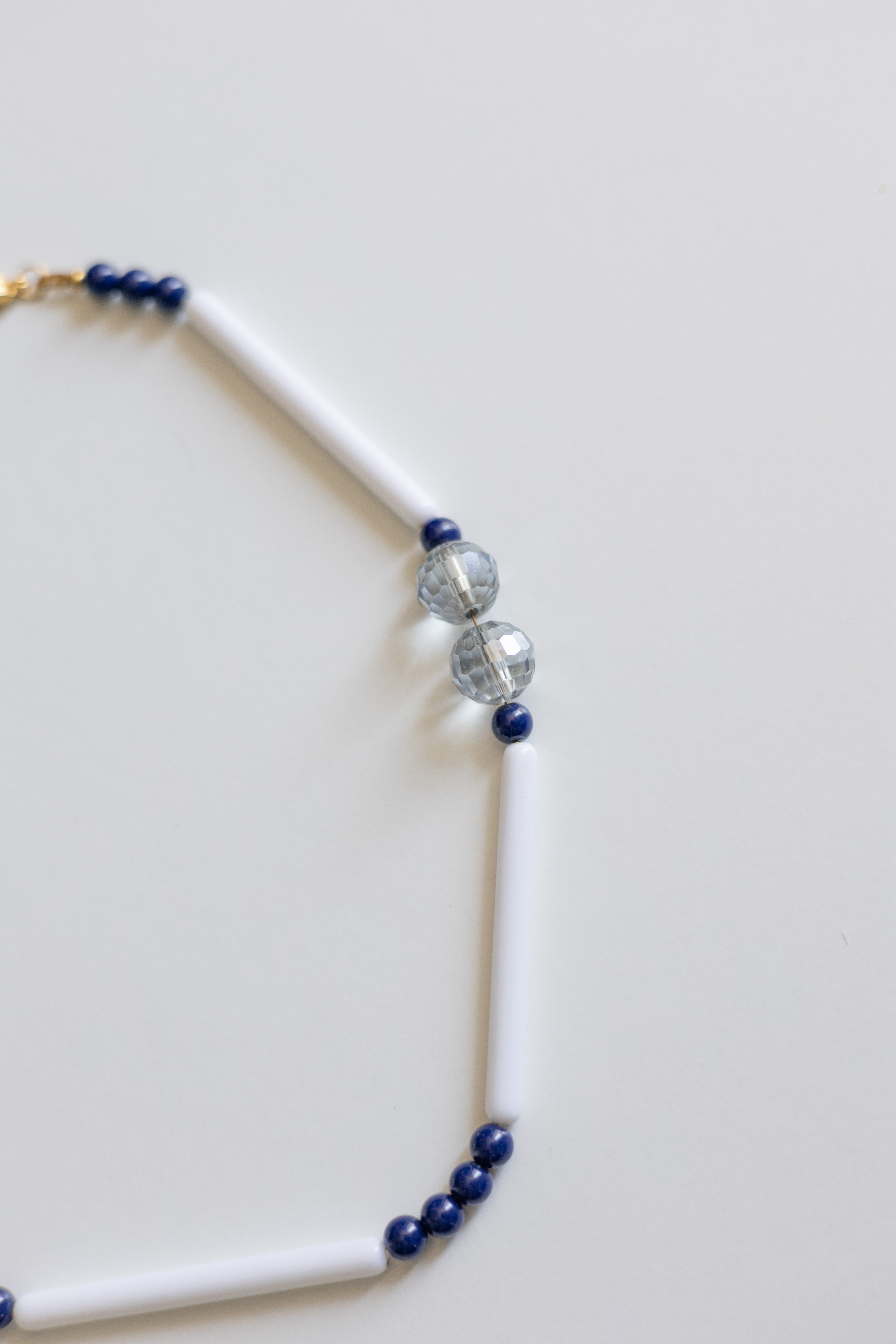 White and navy Celestial necklace