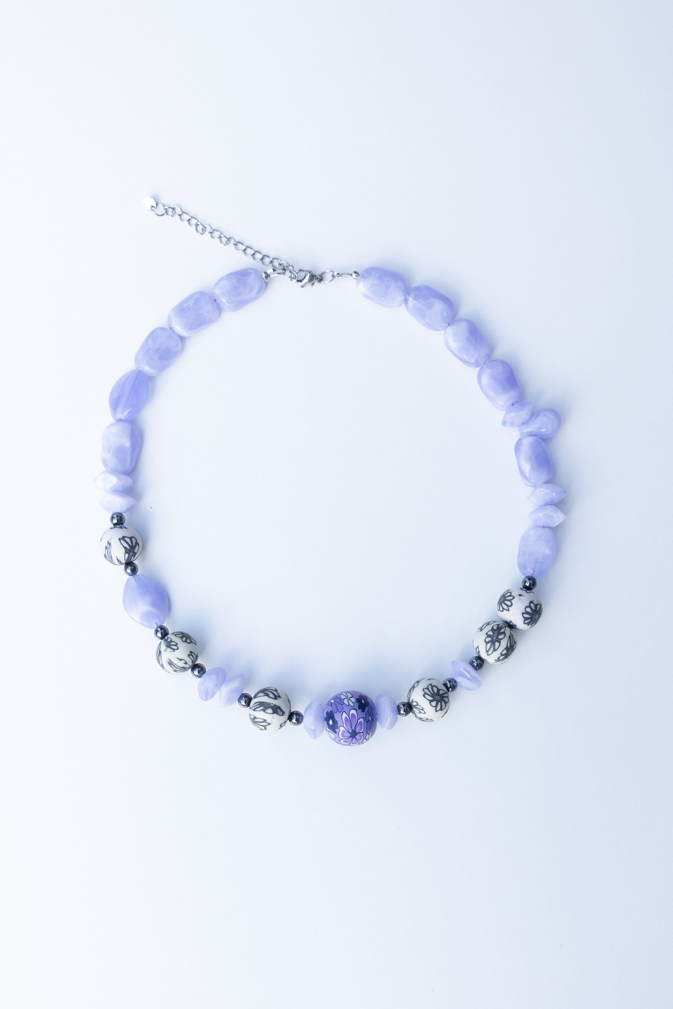 Collier en perles Lavande Fleurie